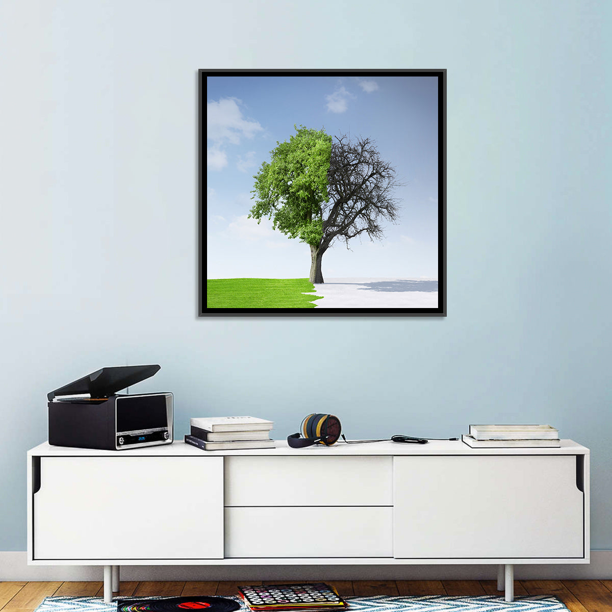 Split Seasons Tree Wall Art