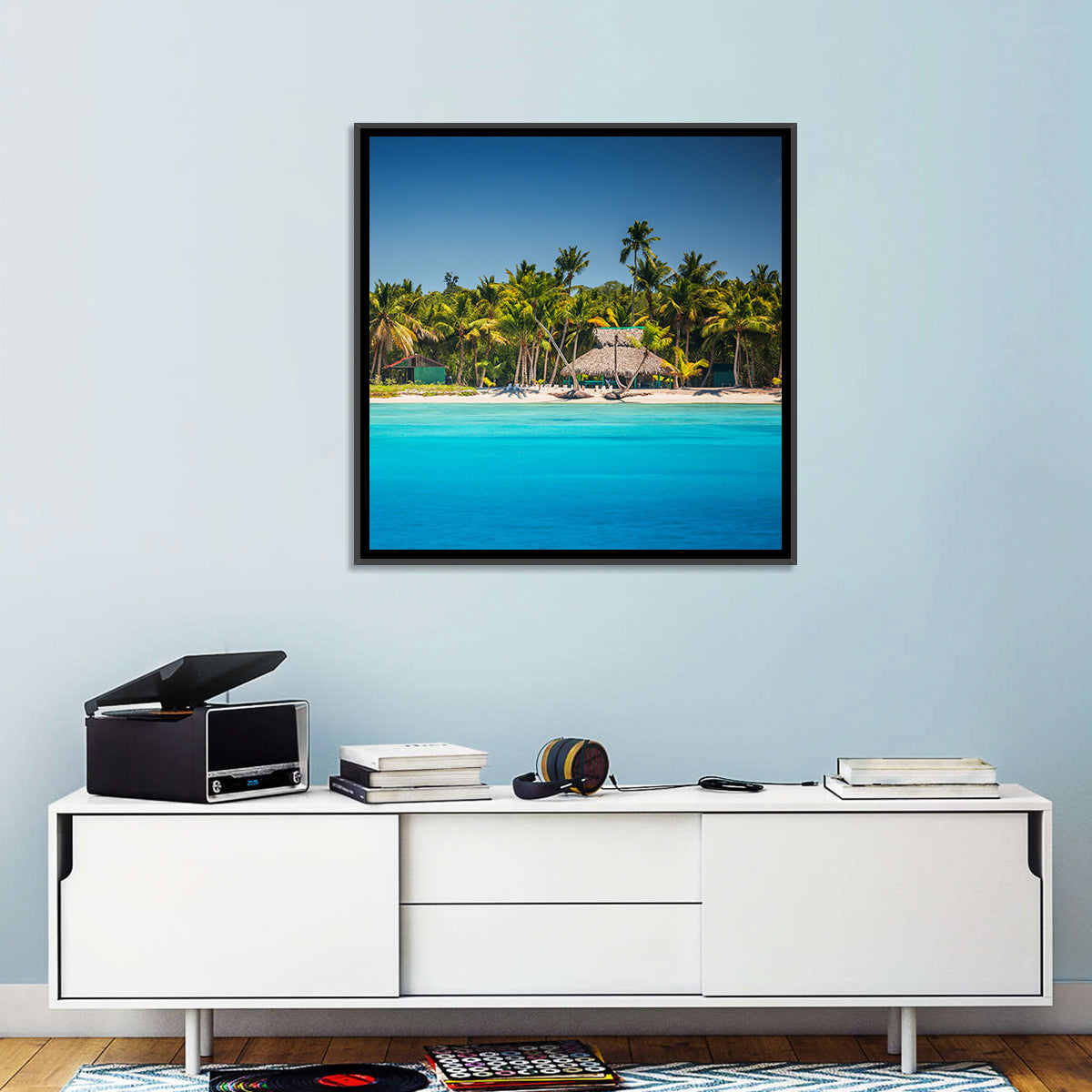 Punta Cana Beach Wall Art in a room, square
