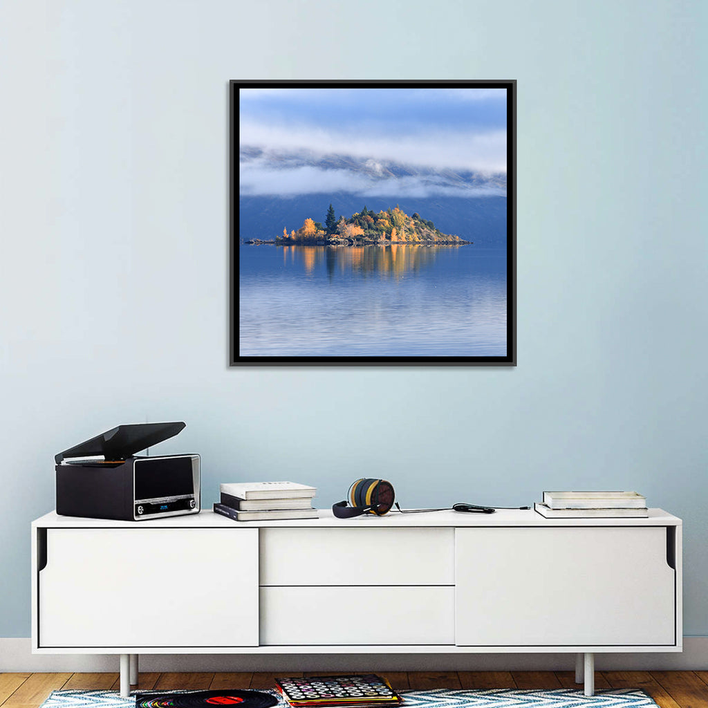Misty Wanaka Island Reflection Wall Art