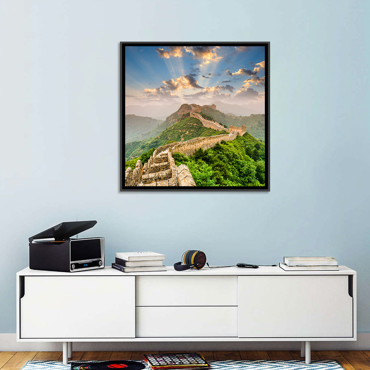 Great Wall of China Wall Art in a room, square