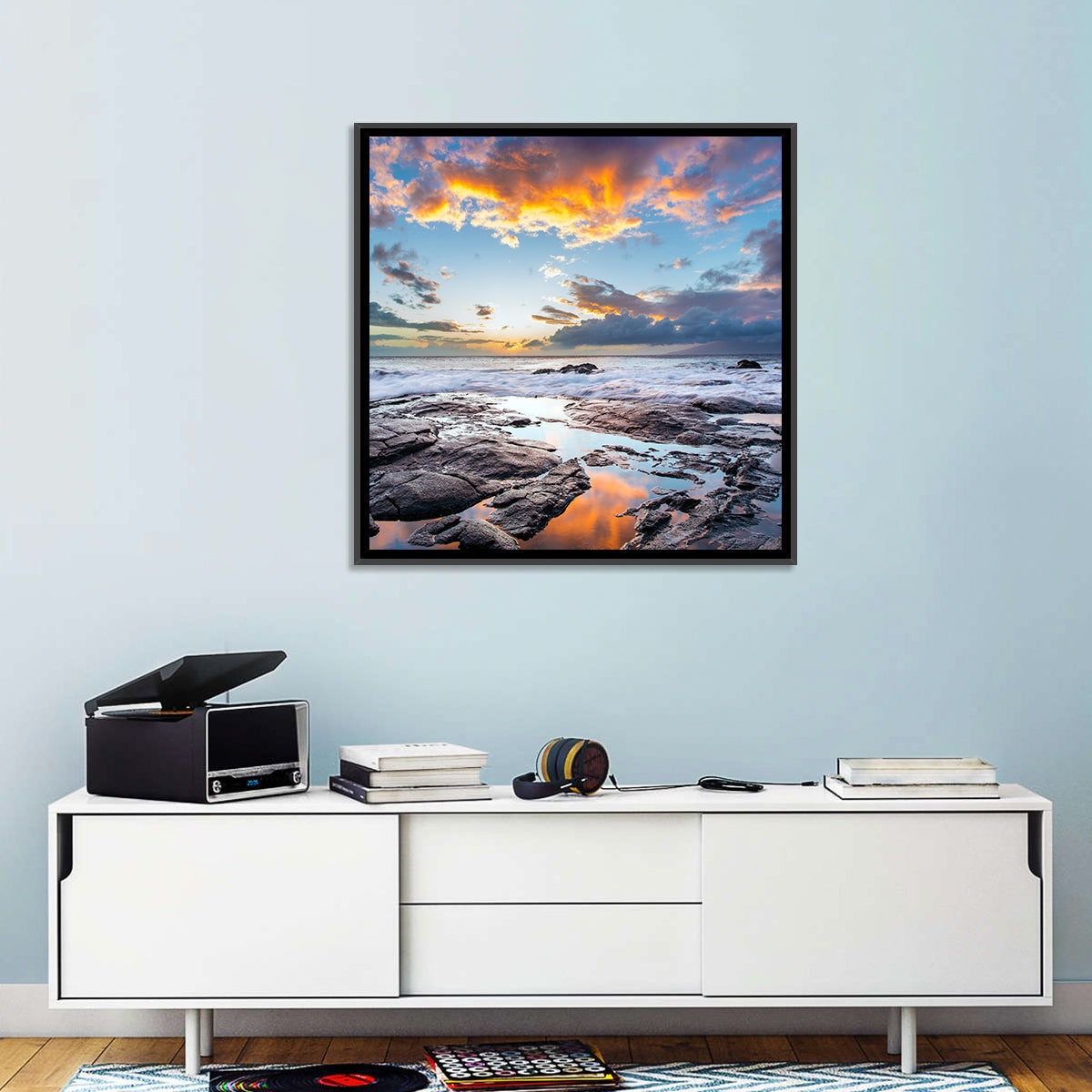Sunset Over Volcanic Shore Wall Art