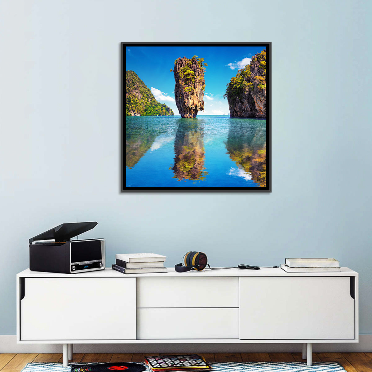 Ko Tapu Limestone Stack, Phang Nga Wall Art in a room, square