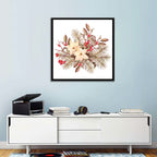 Retro Poinsettia Bouquet Wall Art