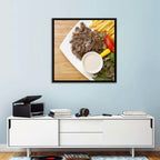 Shawarma and Fries Flat Lay Wall Art
