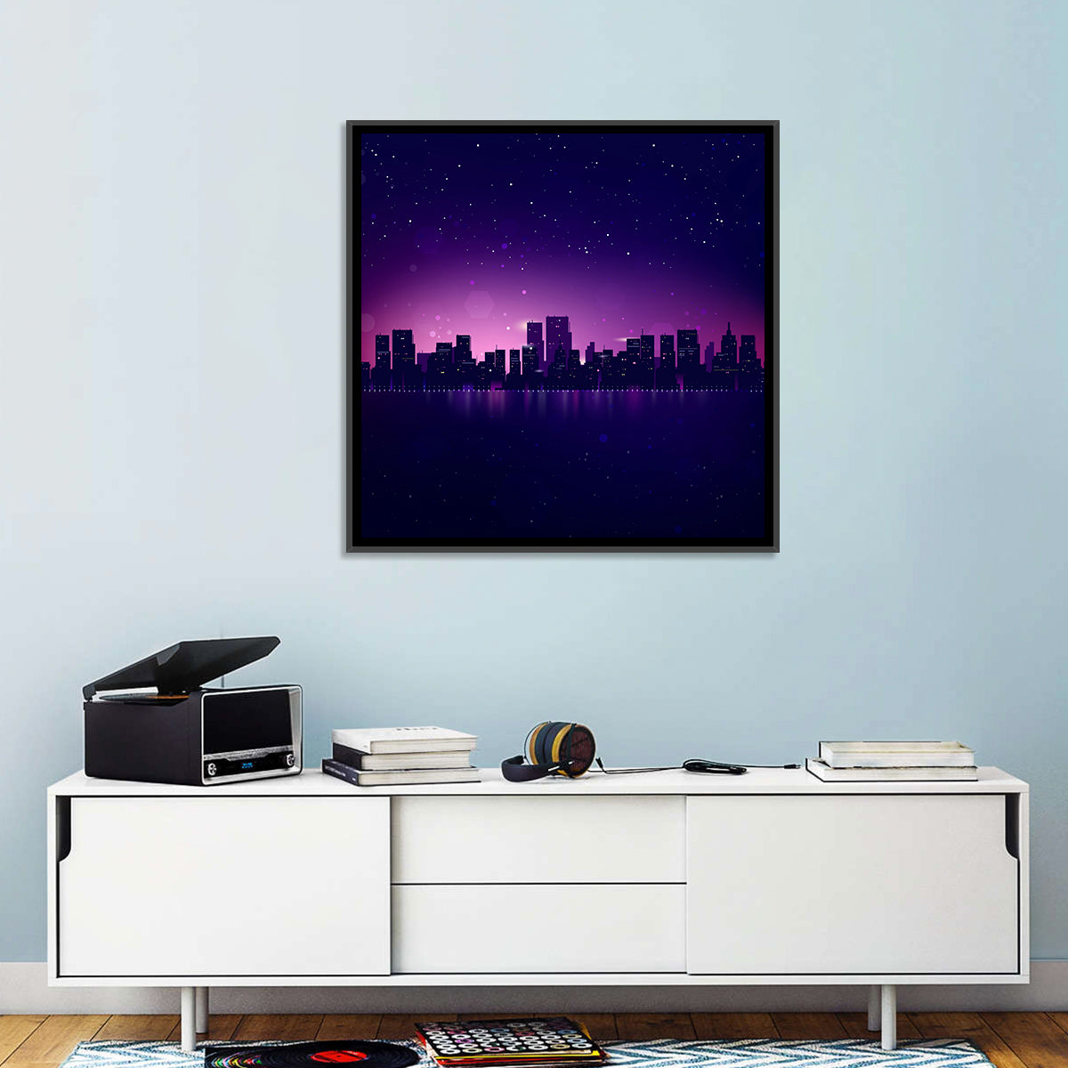 New York Night Skyline Wall Art