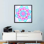 Vibrant Hand-drawn Mandala Flower Pattern Wall Art