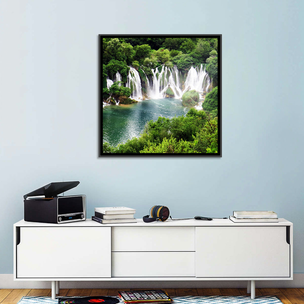 Kravice Falls Wall Art in a room, square
