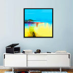 Sunlit Abstract Coastline in Spring Colors Wall Art