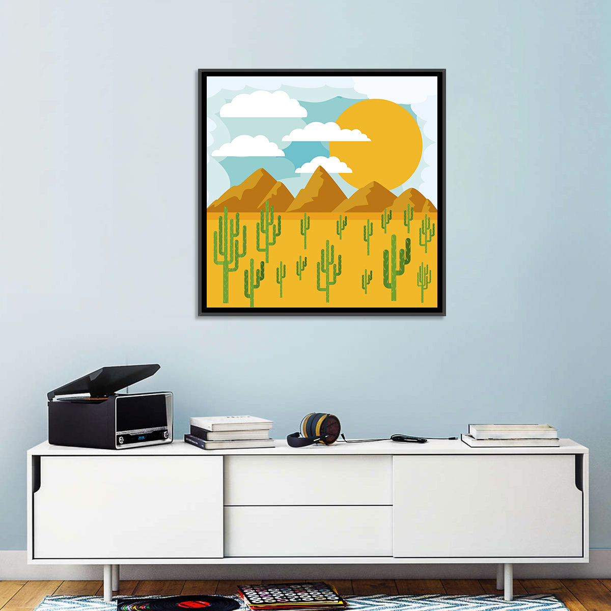 Sunny Desert Landscape Wall Art