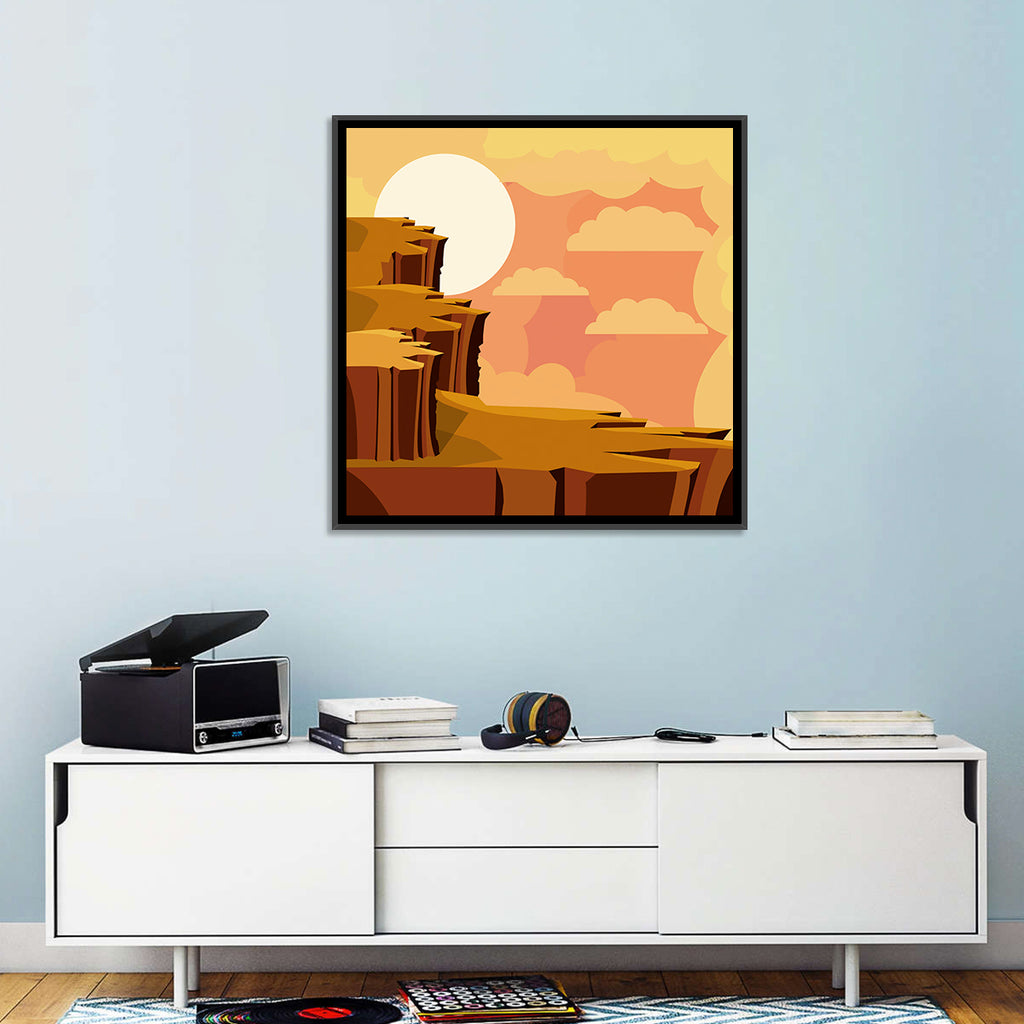 Geometric Canyon Sunrise Wall Art