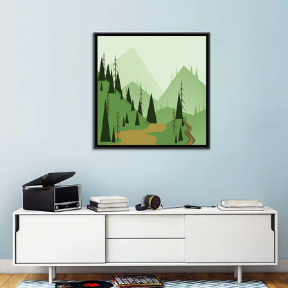 Foggy Hills Illustration Wall Art