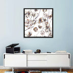 Watercolor Cotton Bolls Wall Art