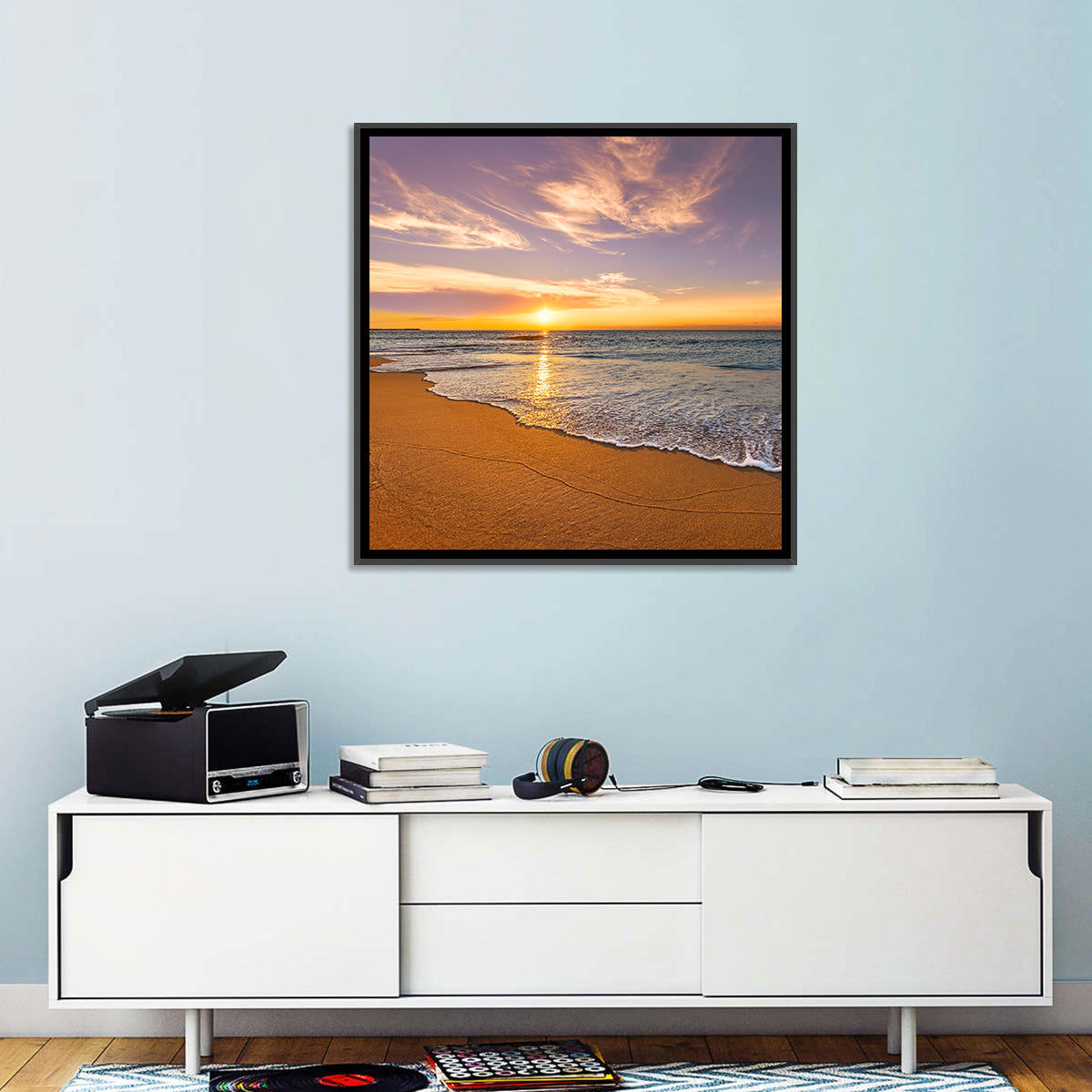 Sunrise Over Ocean Beach Wall Art