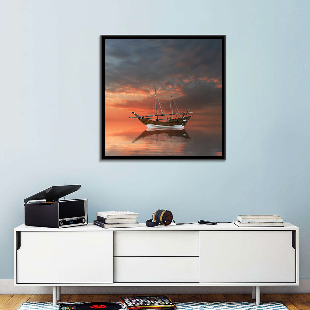 Dhow at Sunset Wall Art