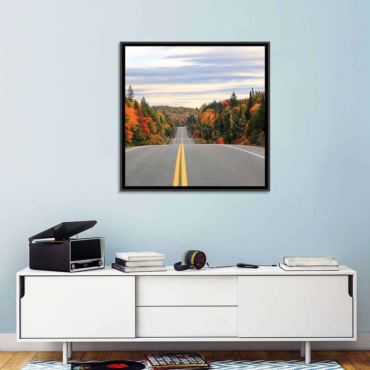 Algonquin Park Road Wall Art in a room, square