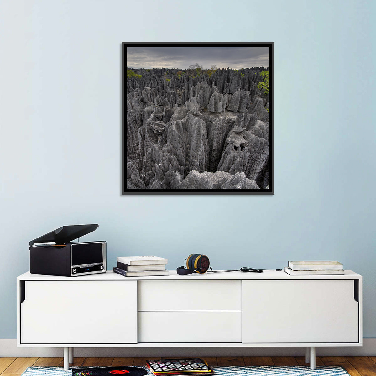 Tsingy De Bemaraha Pinnacles Wall Art in a room, square