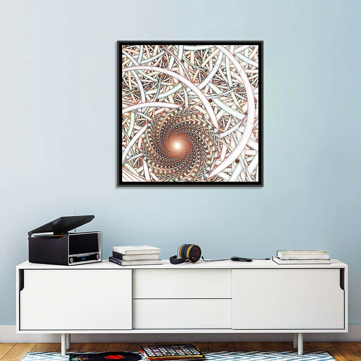 Copper Fractal Spiral Mandala Wall Art