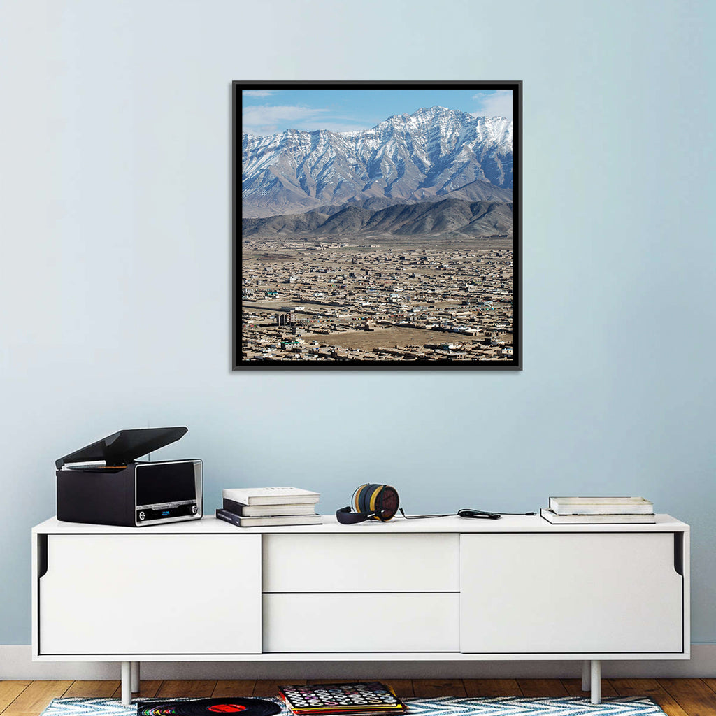 Kabul from Above with Snow-capped Mountains Wall Art