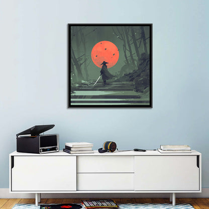 Samurai & Moon Wall Art