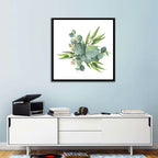 Eucalyptus Leaf Watercolor Cluster Wall Art