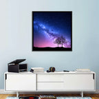 Milky Way Nebula Sky with Silhouetted Trees Wall Art