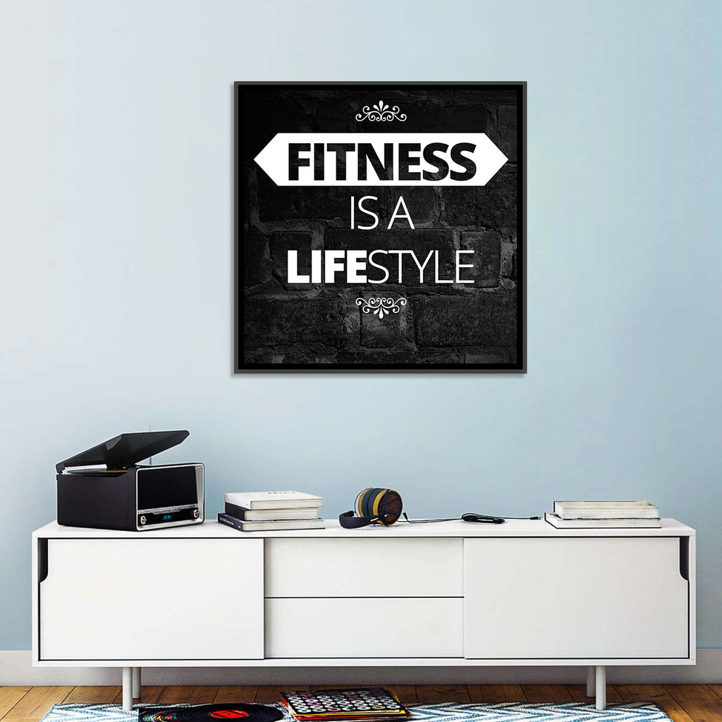 Fitness Is a Lifestyle Brick Quote Wall Art