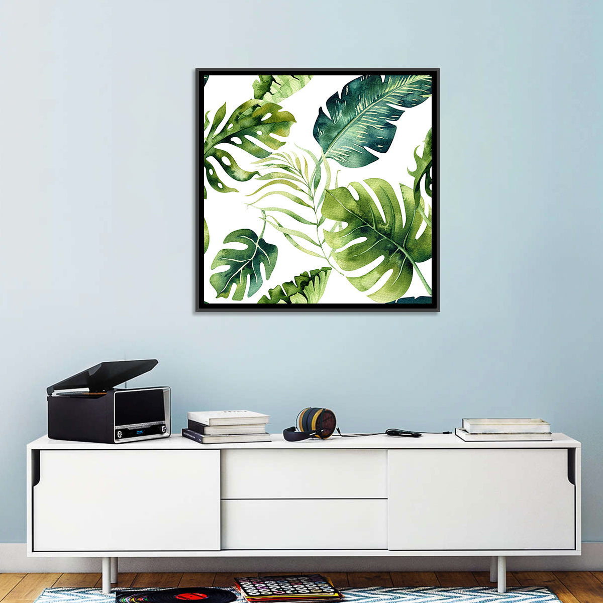 Tropical Watercolor Leaves Wall Art