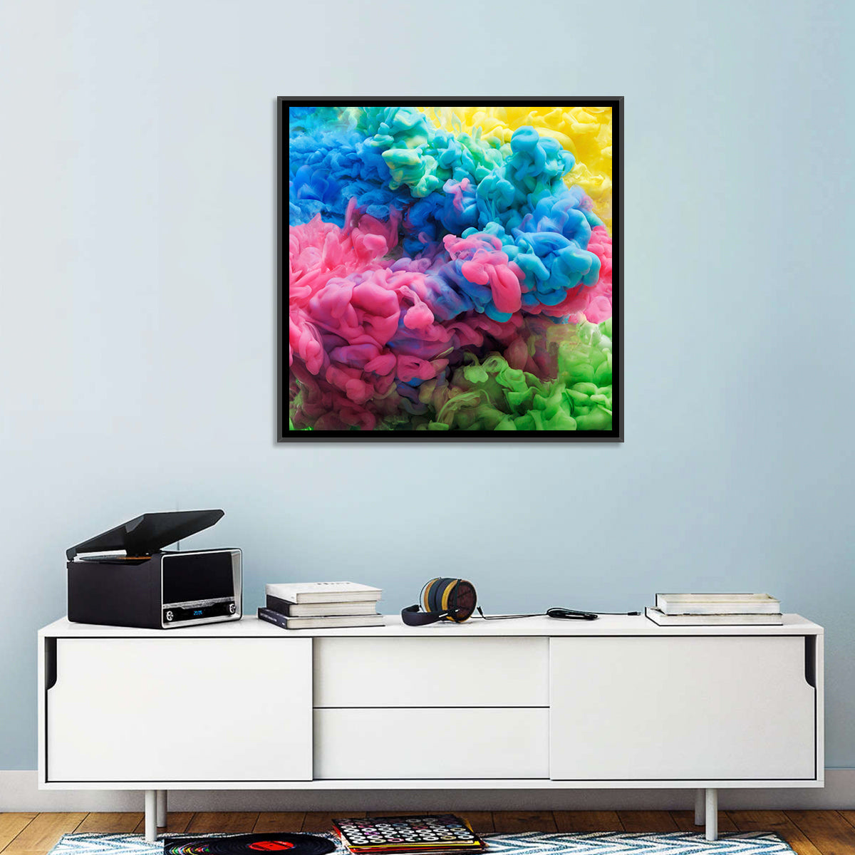 Swirling Ink Plumes Wall Art