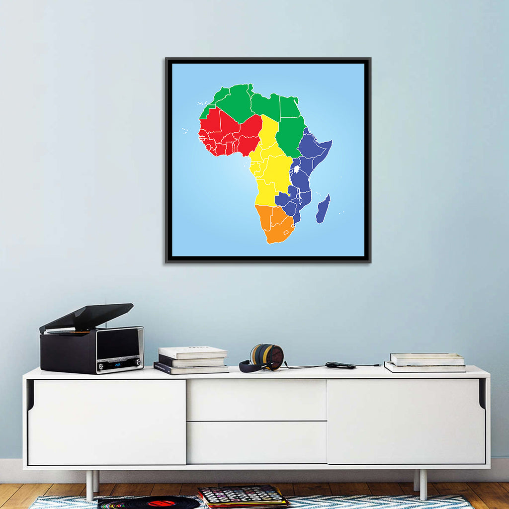 Color Coded Africa Map Wall Art