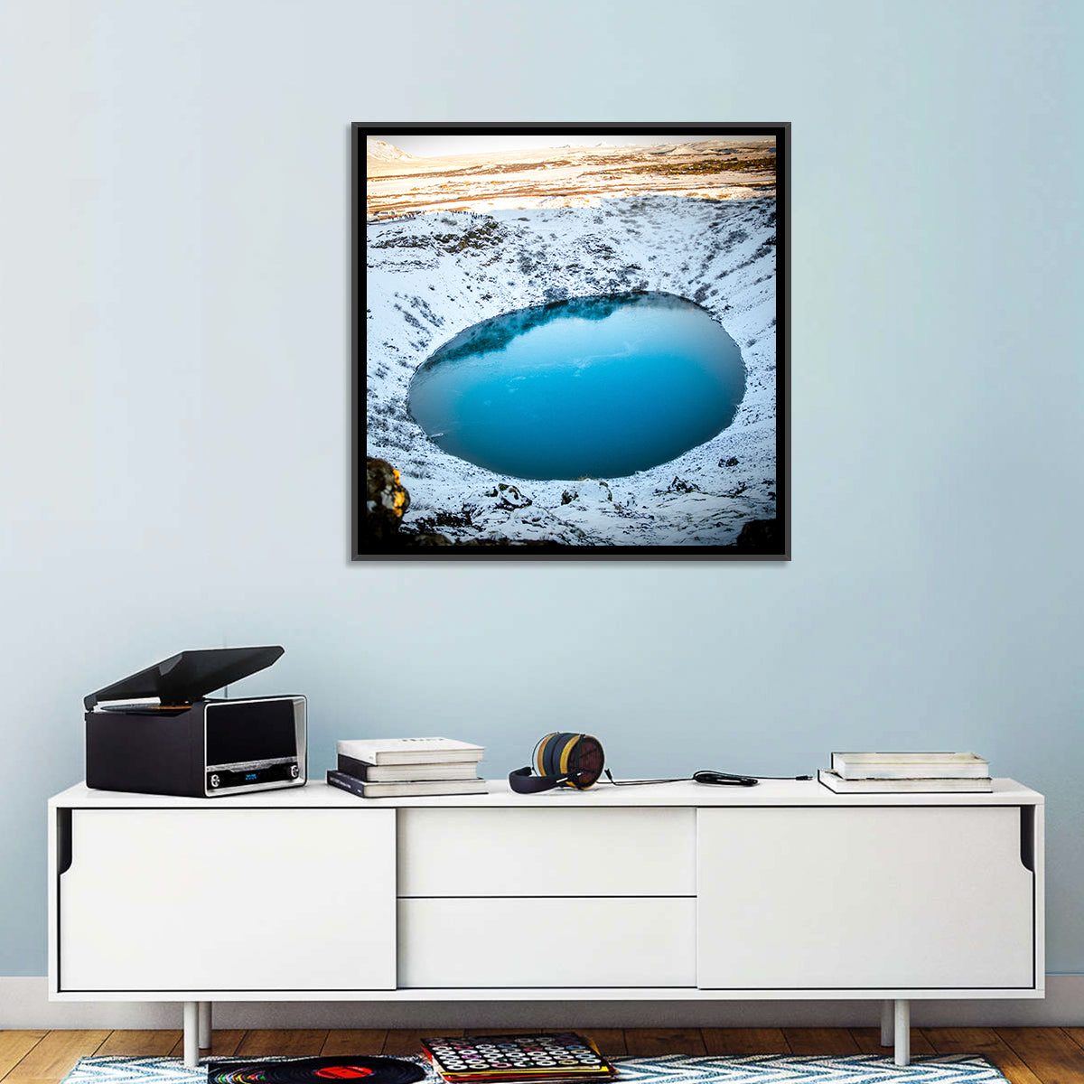 Kerid Crater Lake Wall Art in a room, square
