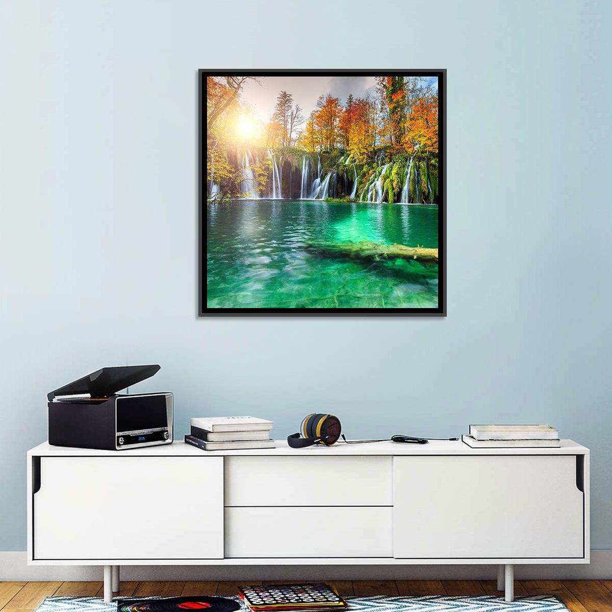 Autumn Waterfalls at Plitvice Lakes Wall Art