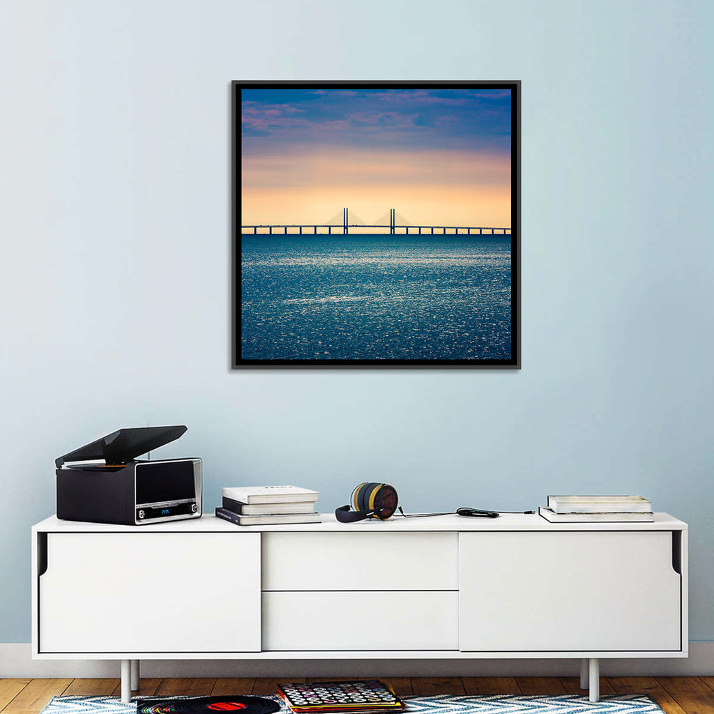 Øresund Bridge at Sunset Wall Art