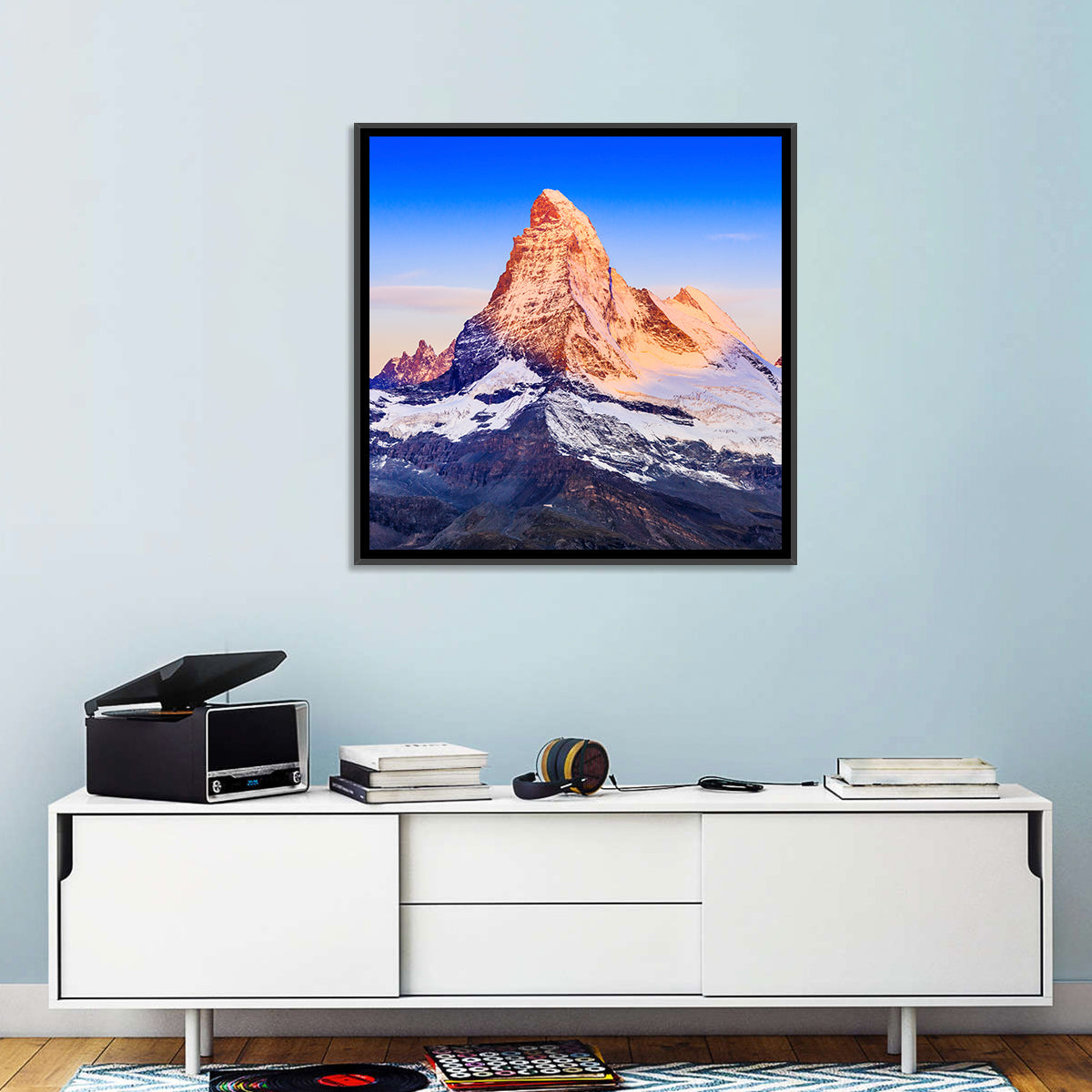Matterhorn Sunrise Wall Art in a room, square