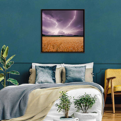 Wheat Field & Stormy Sky Wall Art