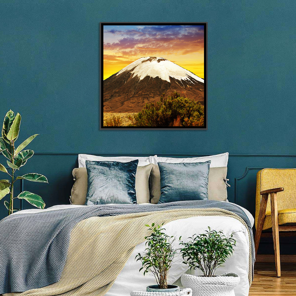 Parinacota Volcano Wall Art in a room, square
