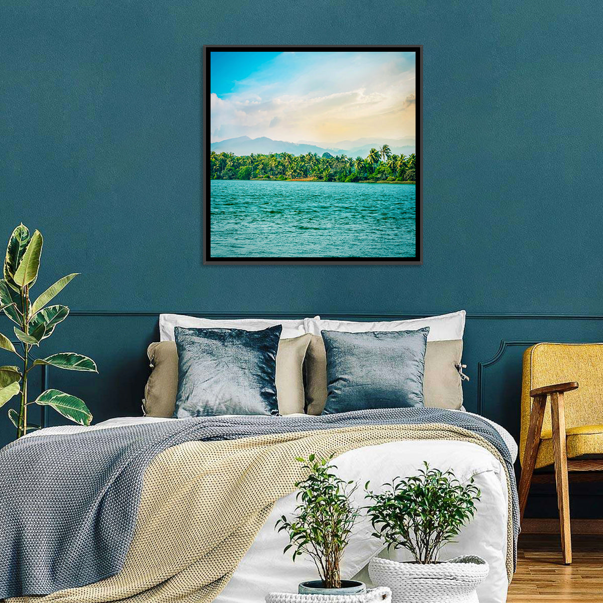 Indian River Morning Light Wall Art in a room, square