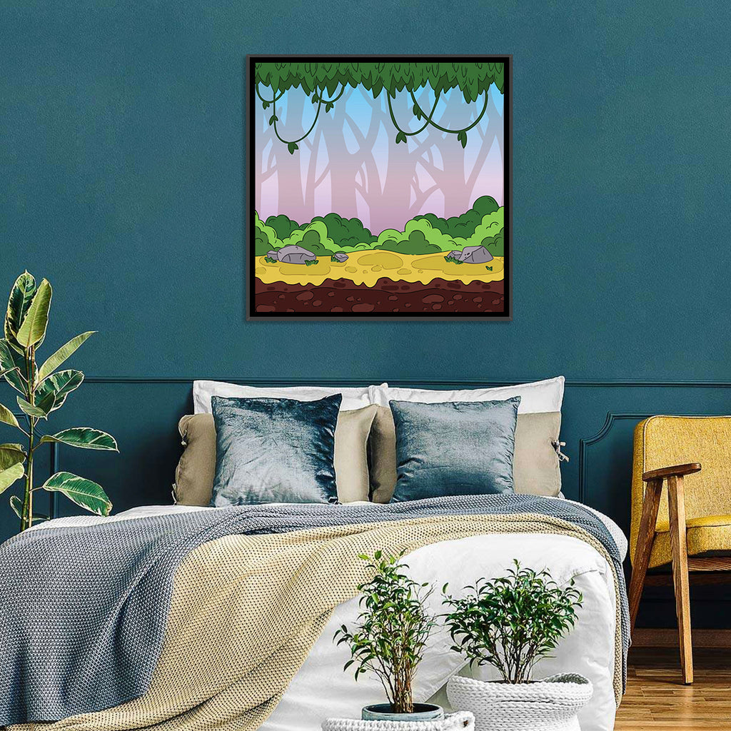 Playful Jungle Path Illustration Wall Art