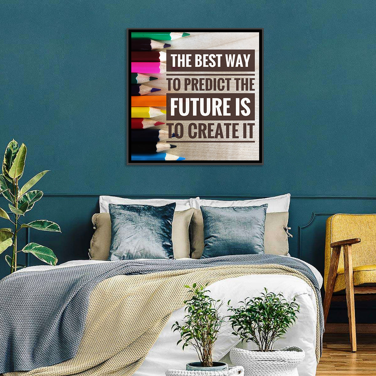 Create the Future Quote Wall Art in a room, square