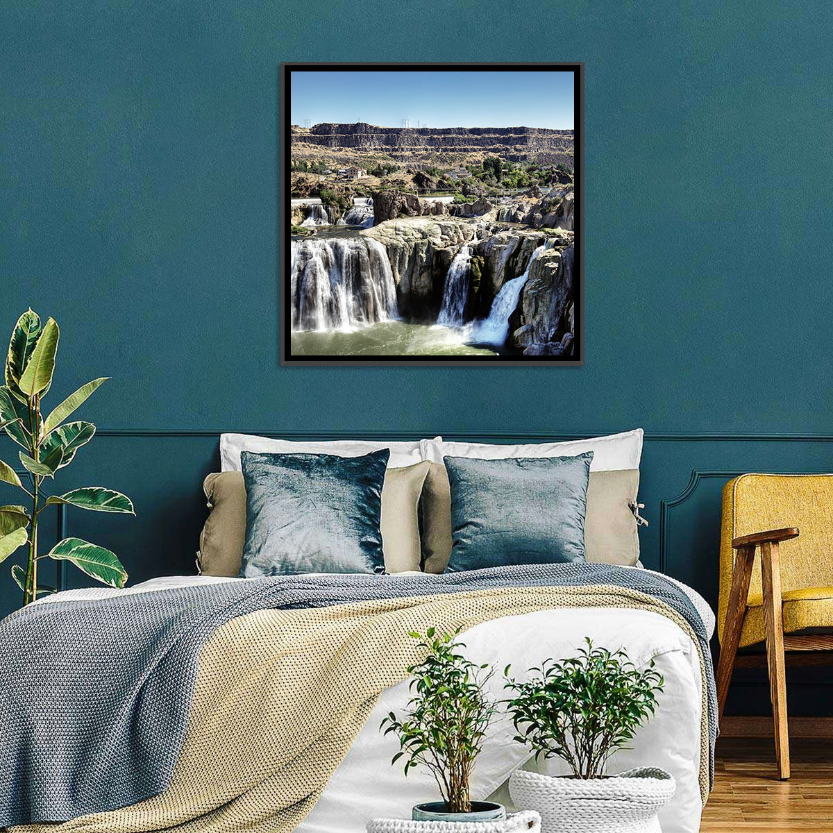 Shoshone Falls, Twin Falls Idaho Wall Art in a room, square