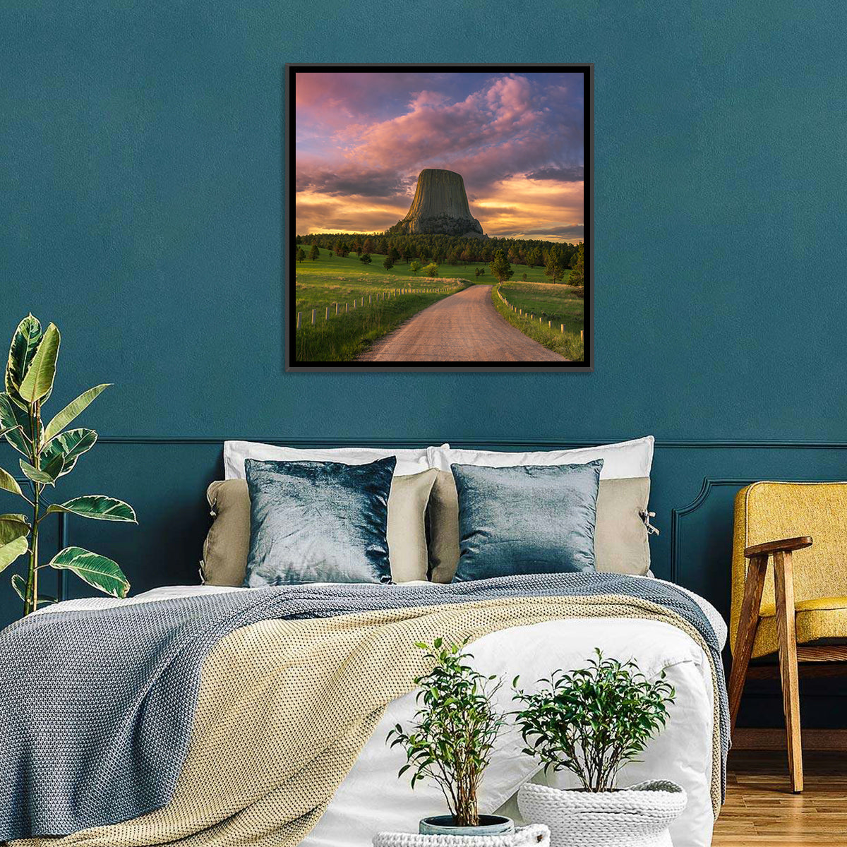 Devils Tower at Sunset Wall Art