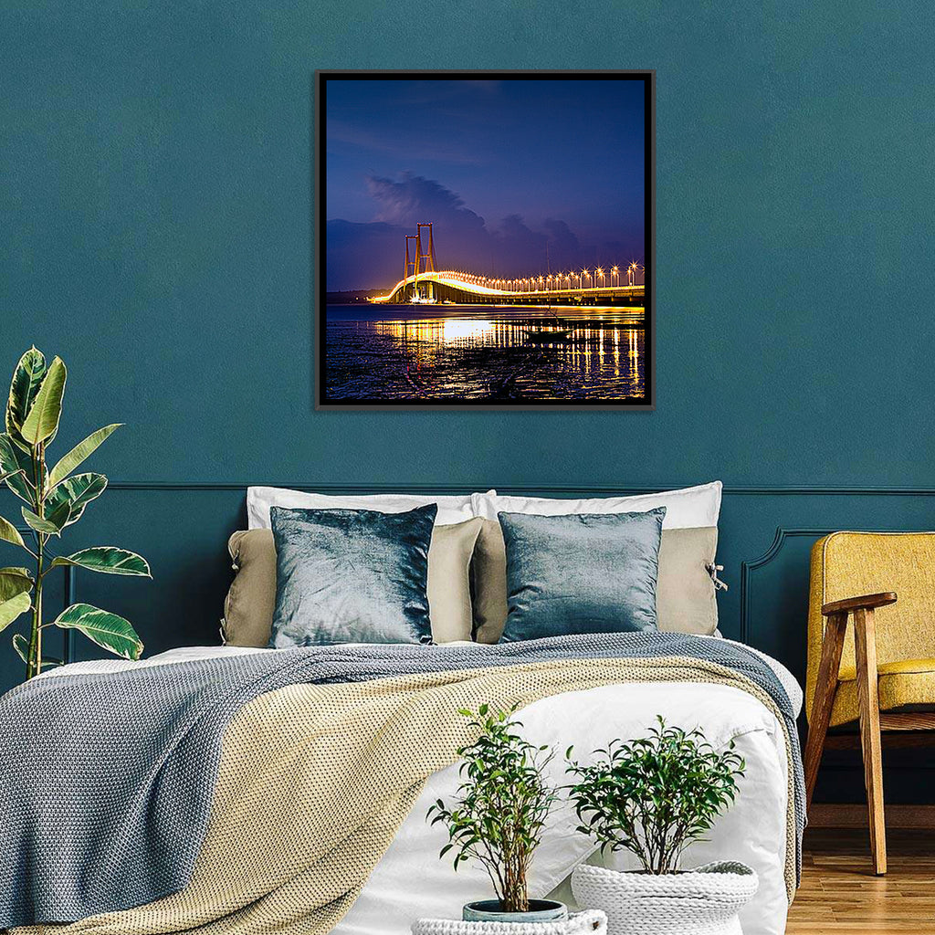 Suramadu Bridge at Dusk Wall Art