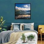 Golden Mist Mountain Lake Wall Art