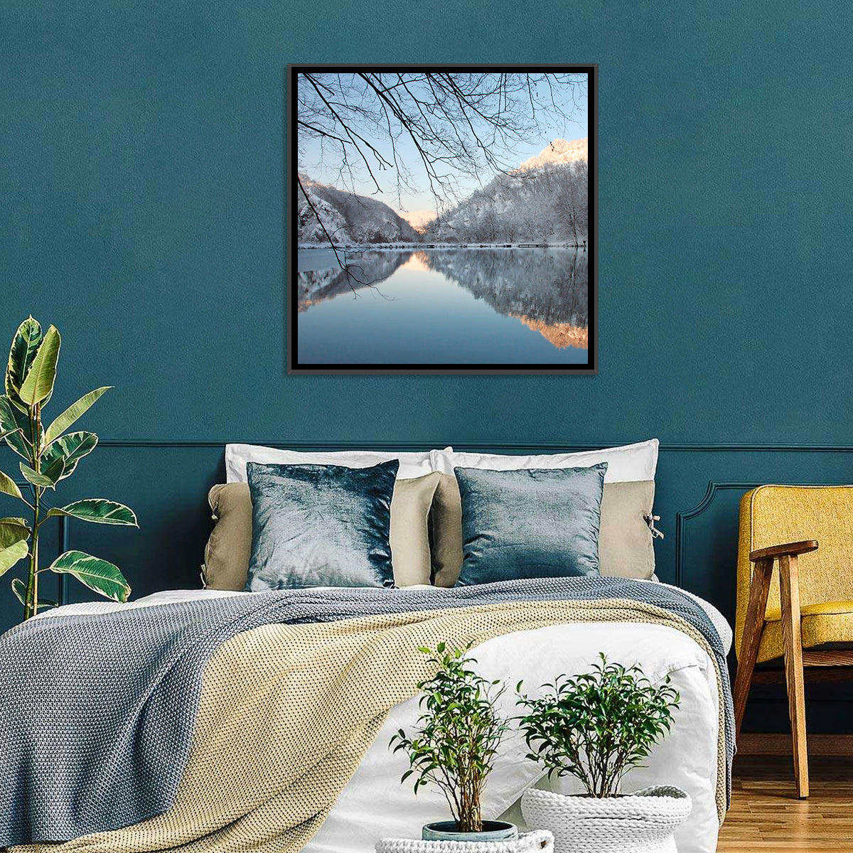 Kozjak Lake Wall Art in a room, square
