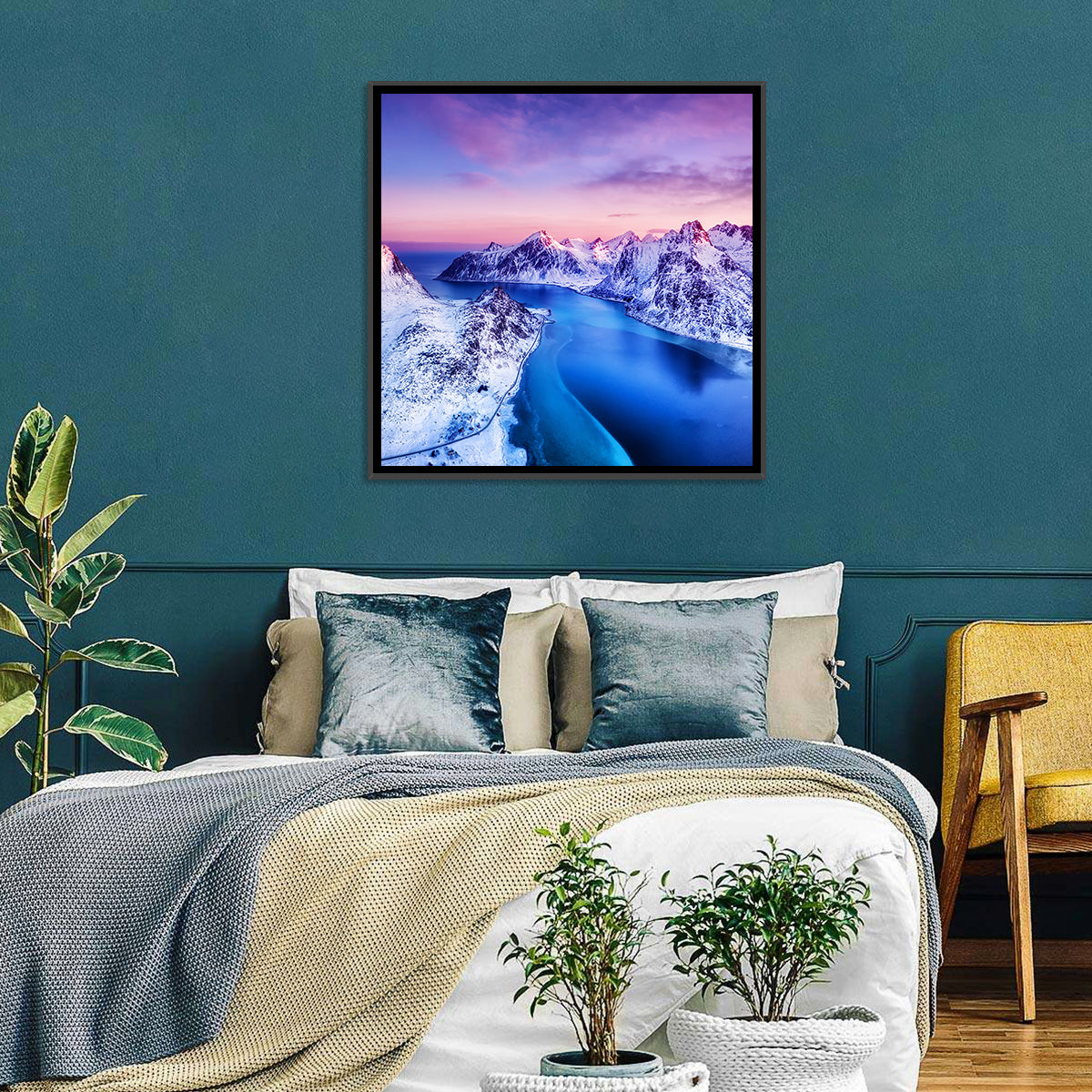Flakstadpollen Fjord at Sunset Wall Art