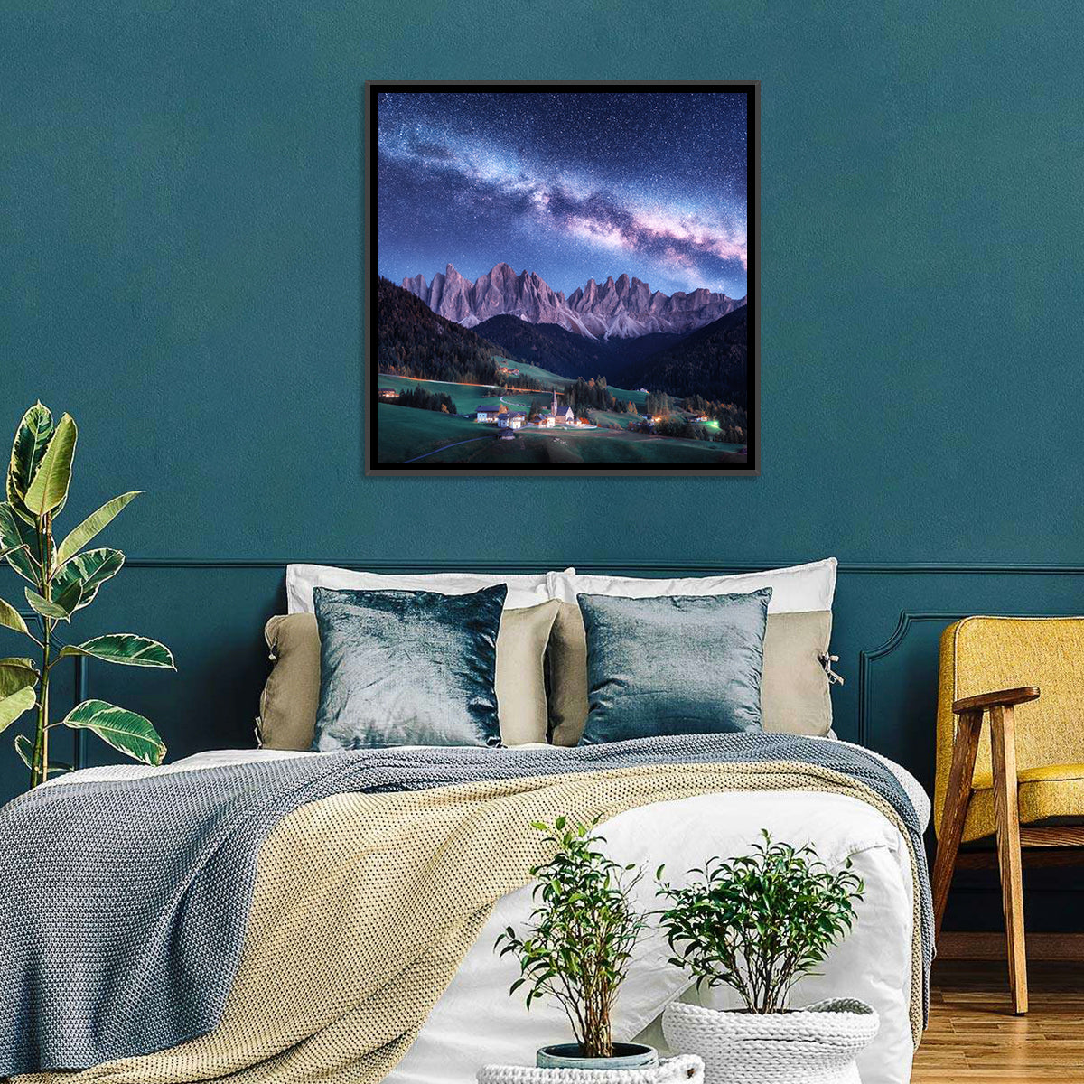 Santa Maddalena Night Sky Wall Art in a room, square