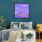 Purple Water Droplet Splash Wall Art