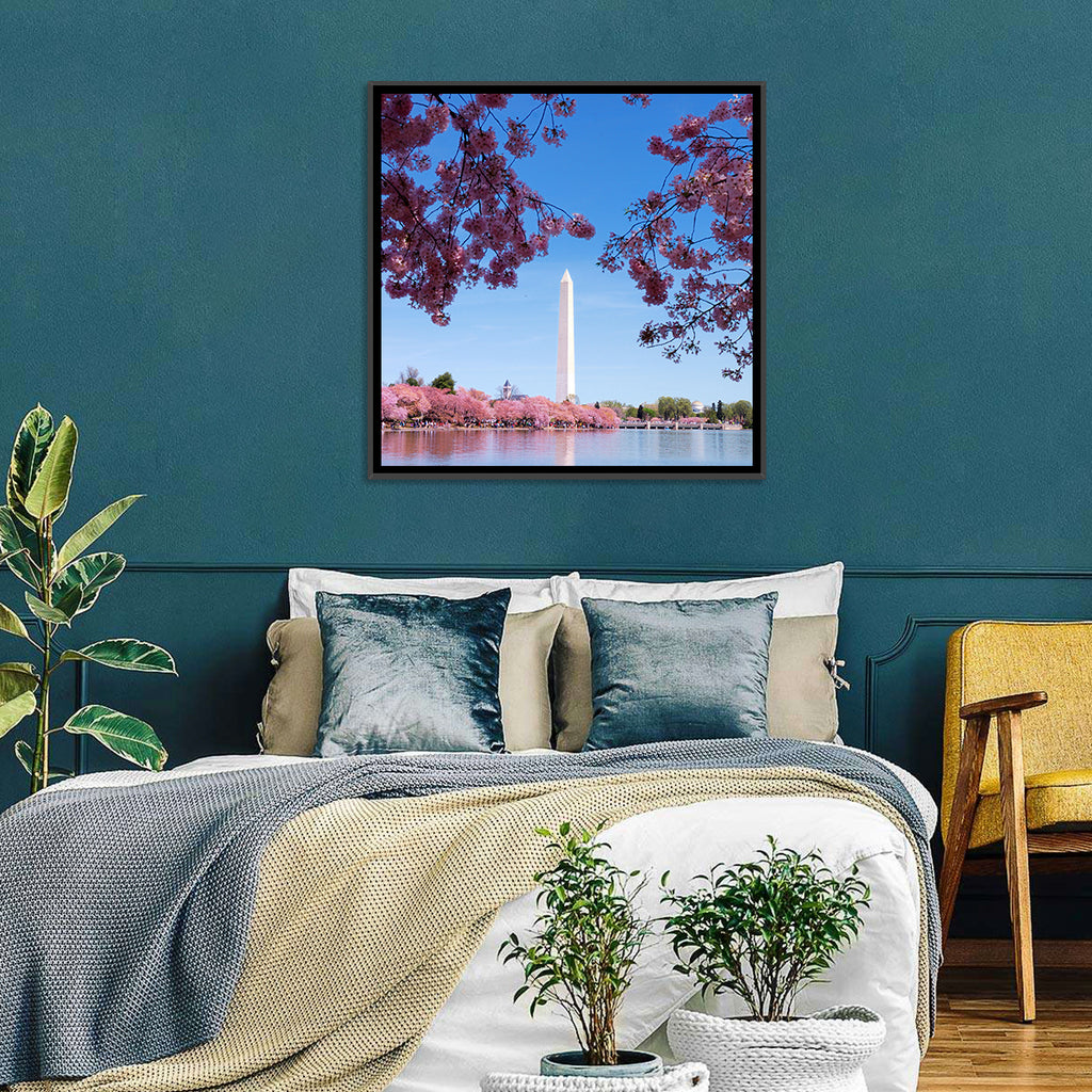 Washington Monument with Cherry Blossoms Wall Art