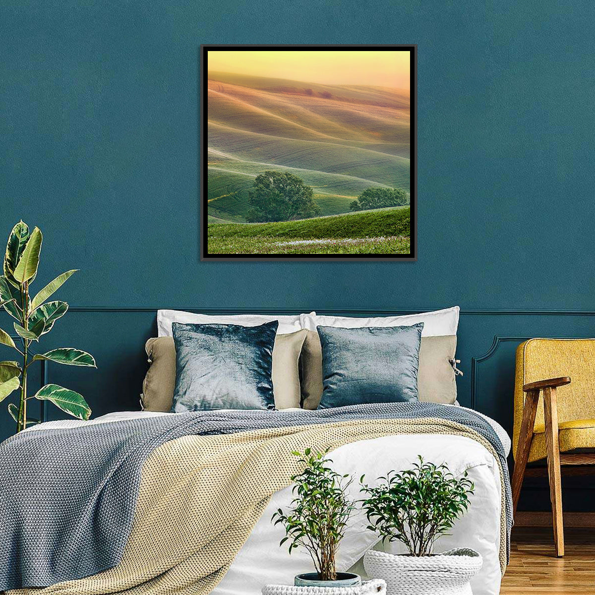 Tuscan Rolling Hills Wall Art in a room, square