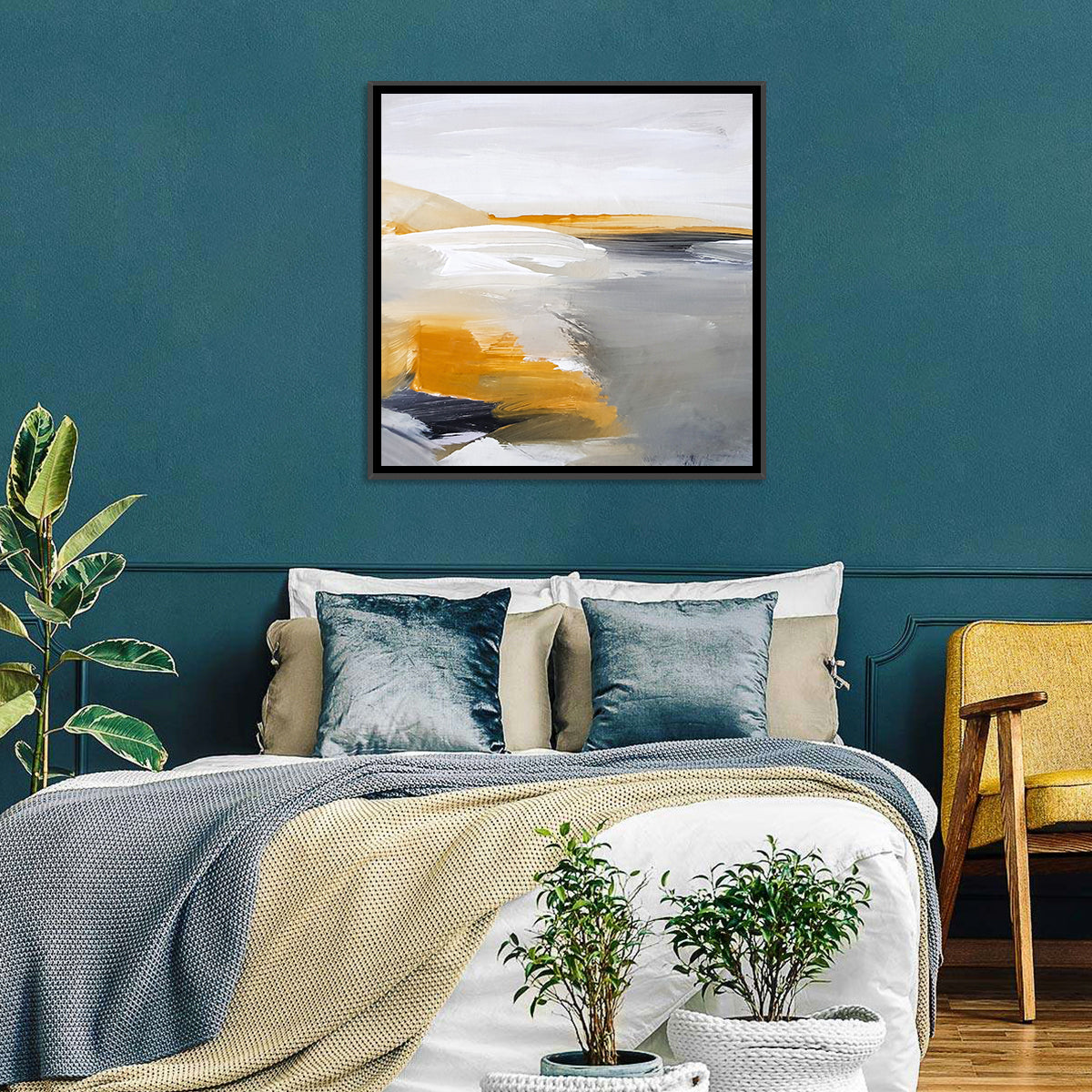 White Coastal Abstract Landscape Wall Art