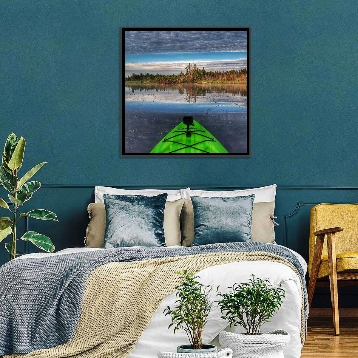 Crown Land Kayak View Ontario Wall Art in a room, square